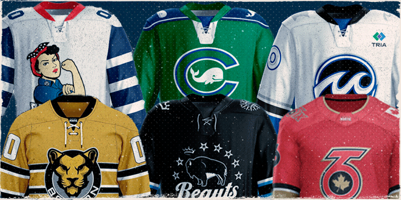 Os uniformes para a temporada 2020-21 da NWHL