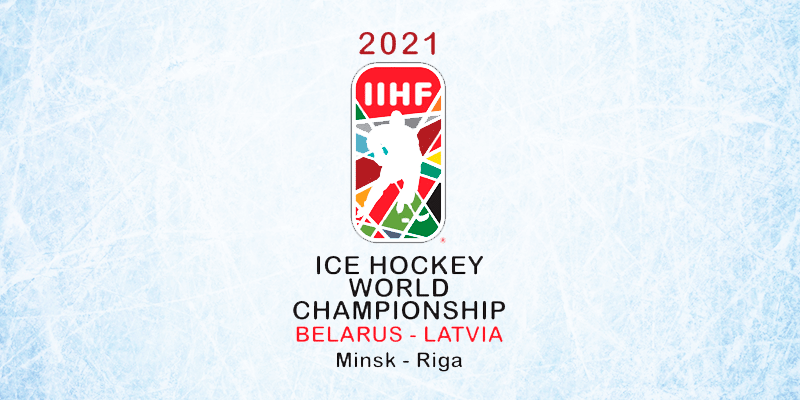 Logo do Mundial da IIHF previsto para acontecer na Bielorrússia e na Letônia em 2021